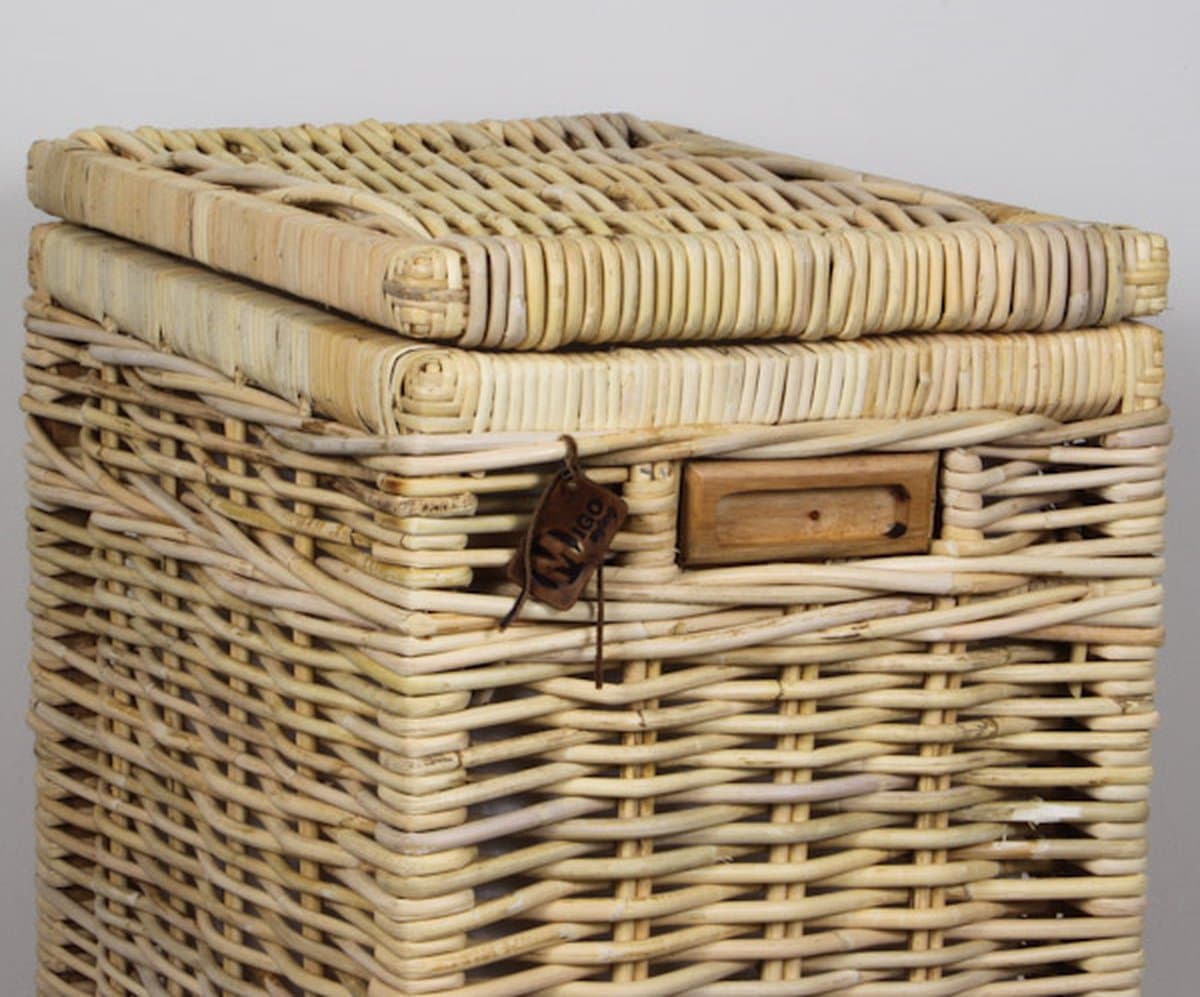 Wasmand - Rechthoek - 50x35xH65 - Met binnenzak - Riet - Rotan - Naturel — afbeelding 1