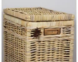 Wasmand - Rechthoek - 50x35xH65 - Met binnenzak - Riet - Rotan - Naturel