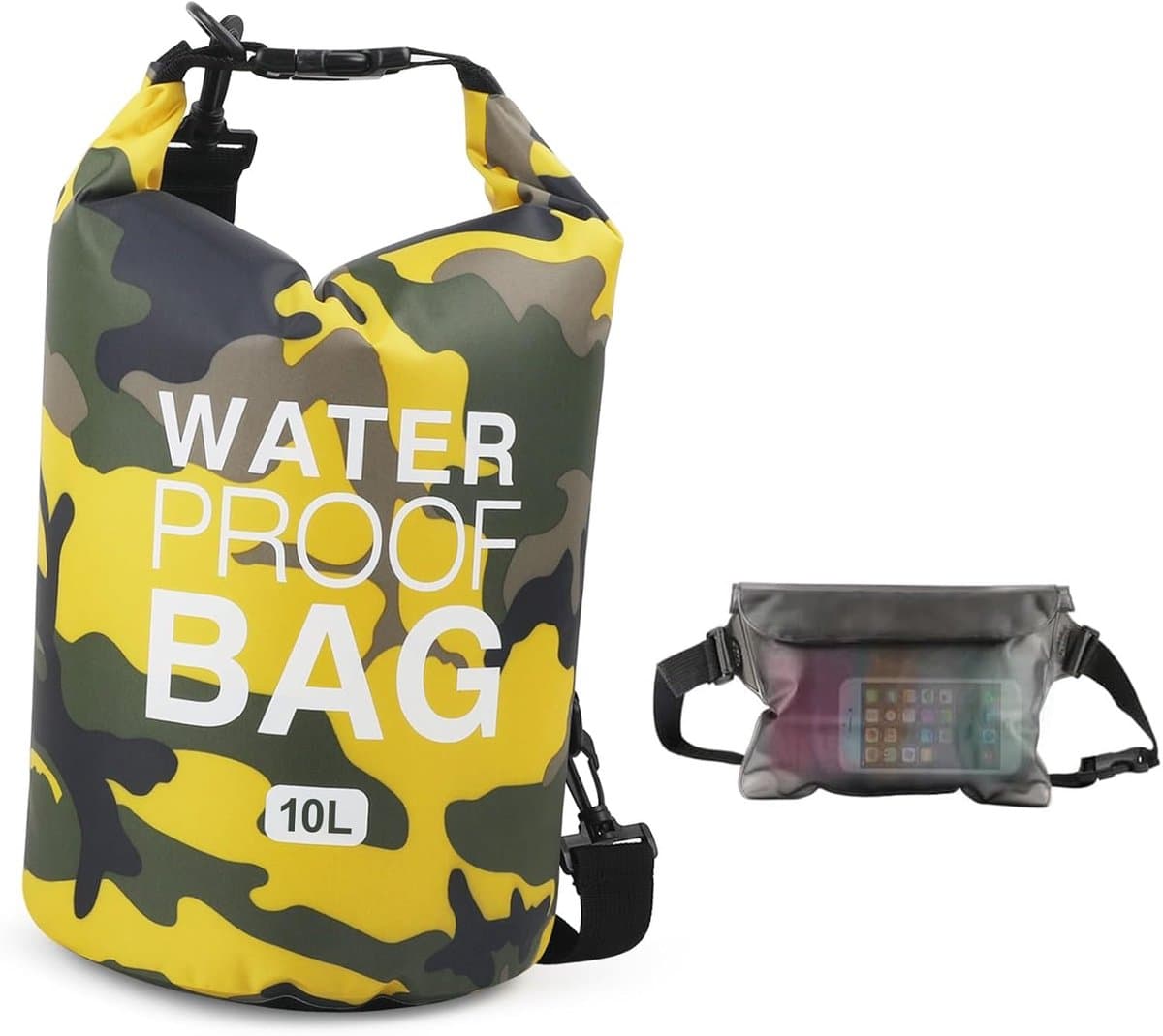Pakzak, drijvende droogrugzak, strandtas, lichte droogzak voor strand, boottochten, vissen, kajakken, zwemmen, rafting, camping, 5 l, 10 l, 15 l, 20 l, 30 l — afbeelding 1