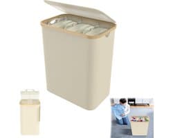 Wasmand 140 l met deksel 3 delen - uitneembare netwassorteerder waszak waszak wasmand wasmand met handgrepen voor handdoeken, kleding, speelruimte
