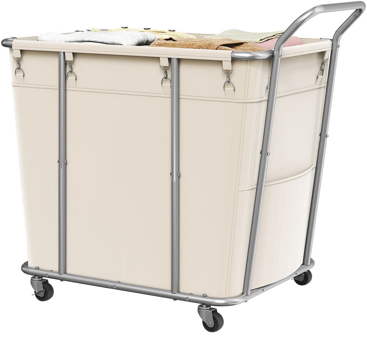 CINK & Co Wasmand op wielen 313 L - 2 uitneembare waszakken - Met plank - Beige - 97,5 x 55 x 91 cm — afbeelding 1