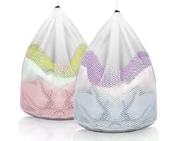 Set van 2 Waszakken met Trekkoord - 50x60cm - Mesh & Stof Bescherming