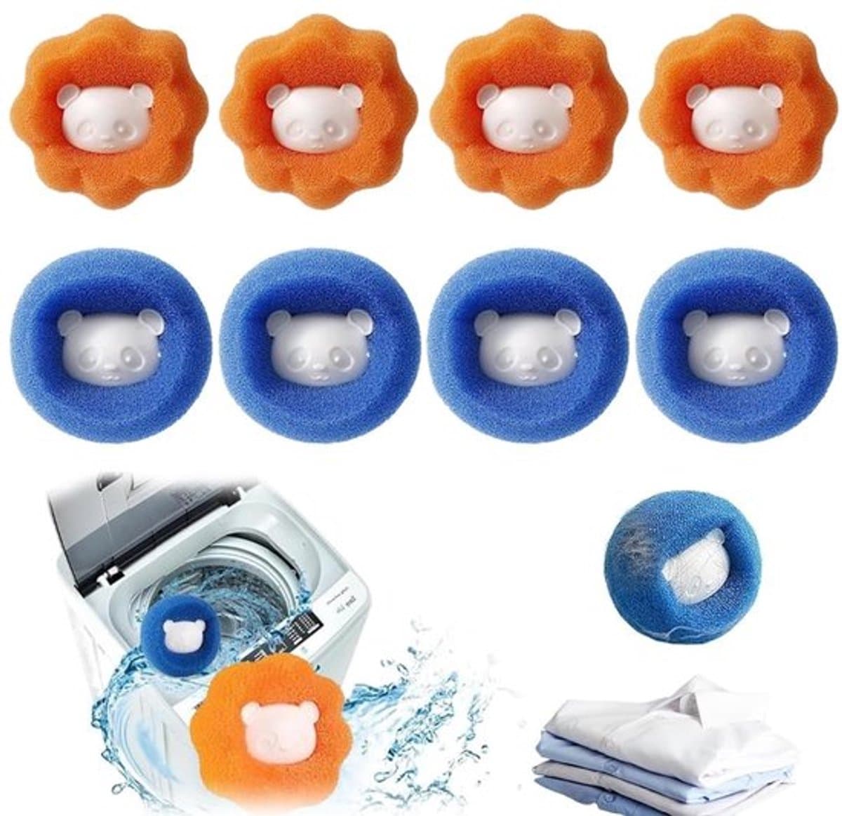 Golden crown - Haarvanger wasmachine - Herbruikbaar - Anti-klitten - 8 stuks — afbeelding 1