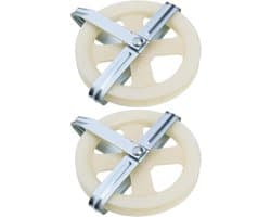 Dailygoods- Waslijn Katrol 15,5 cm - 2x Waslijn Uittrekbaar - Duurzaam Impactplastic - Ondersteuning voor Touw tot 3/8" - Eenvoudig te Installeren - W