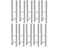 Paalanker - Grondanker H-anker - Houtconstructie Bouwen - Stabiele Verbinding - 10 stuks 600mm - Zwart