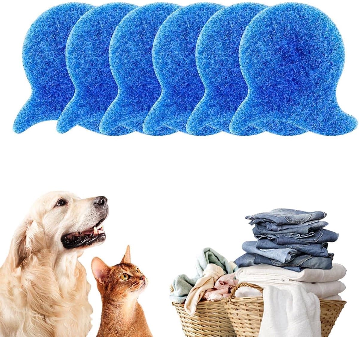 Pluisvanger wasmachine 6 stuks - herbruikbaar - voor kattenhaar en pluisjes - efficiënte reiniging - ShopVlot — afbeelding 1