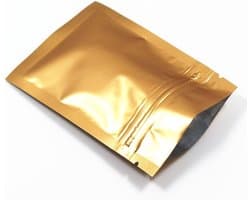 Stuks Aluminiumfolie Verpakkingszakken - Mat Goud - 7 x 10 cm - Herbruikbare Zakjes met Gripsluiting - Voor Verpakken van Snacks