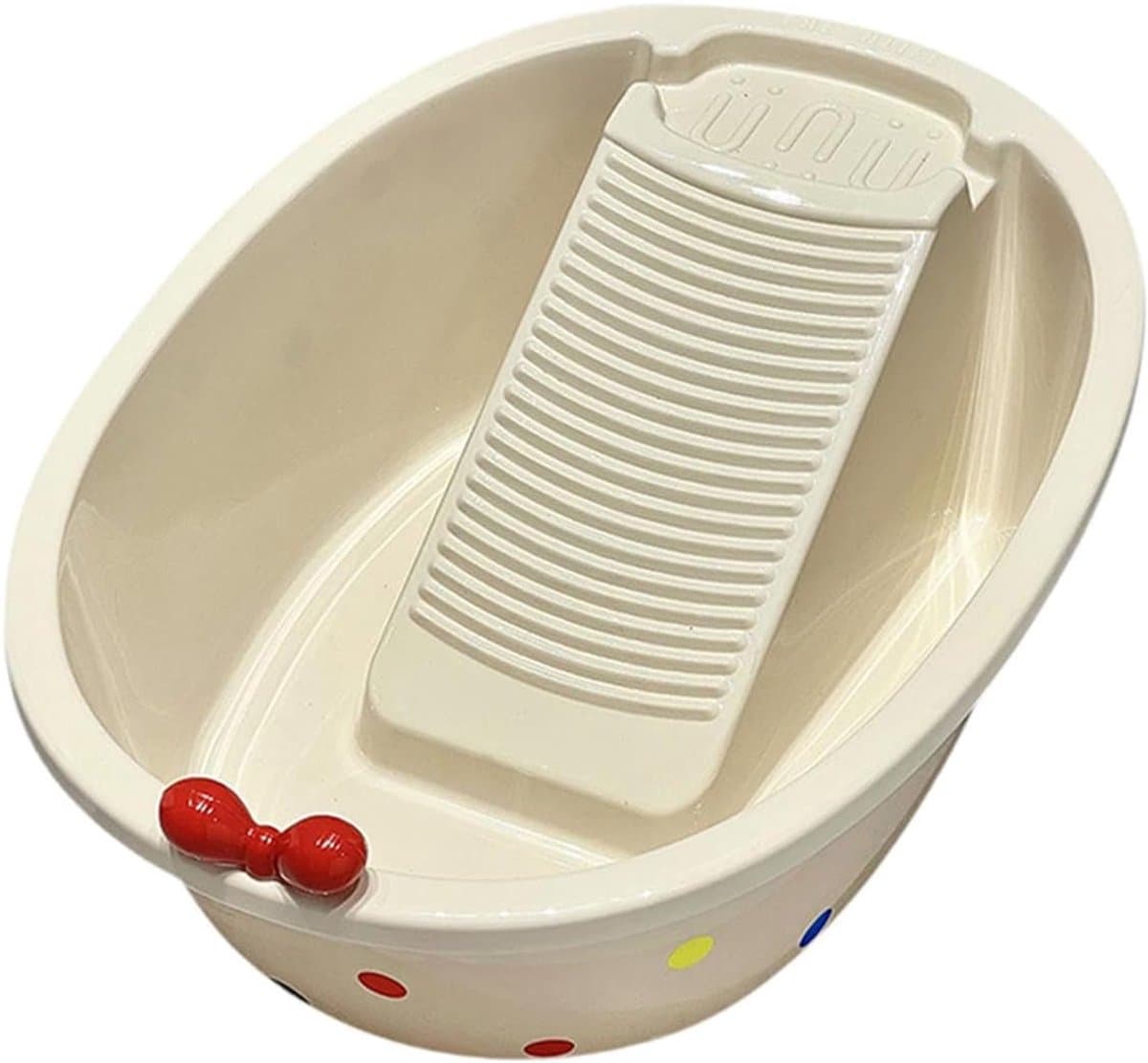 Wasbord Wastafel - Handwasbak - Kleine Kleding Wassen - Ingebouwd Schrob-oppervlak - 56.5 cm Lengte - Neutrale Kleur — afbeelding 1