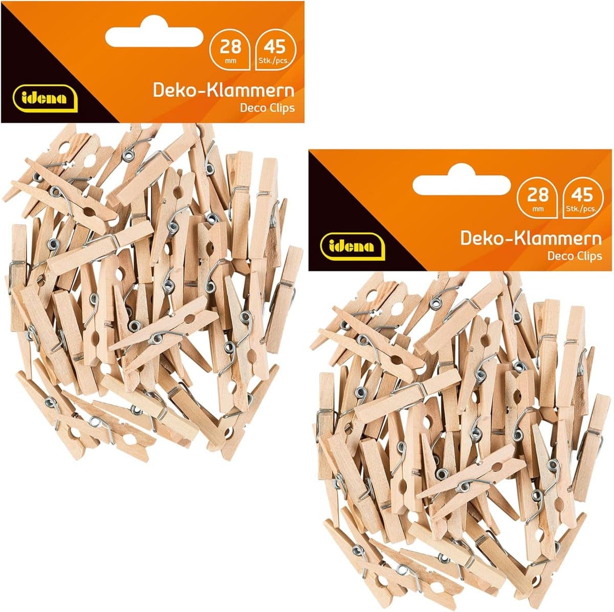 Houten Knijpers - Mini Clips - Knutselen Decoratie - Natuurlijk Hout - 90 Stuks - Beige — afbeelding 1