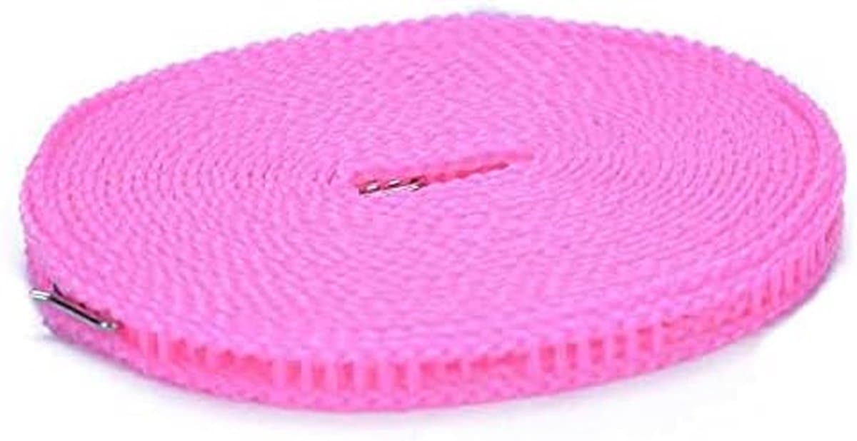 Nylon Waslijnen - Drogen Touw - Kleding Drogen - Windproof Fence Design - Tot 10 Meter - Roze — afbeelding 1