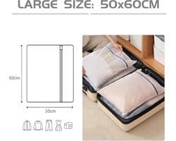 Set of 2 Washing Nets for Washing Machine, Durable Laundry Bags with Zip, Travel Laundry Net (50 x 60 cm) - ShopVlot