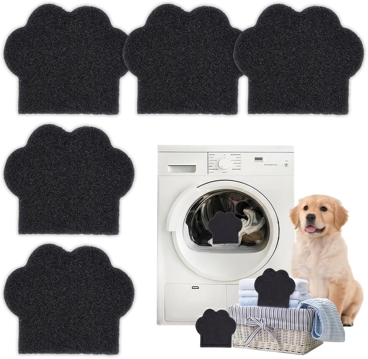 Solidchoice - Set van 5 Herbruikbare Wasballen voor het Vangen van Dierenharen in de Wasmachine — afbeelding 1