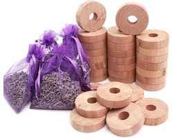 Set van 30 Cederhouten Ringen voor Lavendelzakken - Natuurlijke Mottenbeschermer, Geurverfrisser en Chemievrij Product voor Kasten en Wasruimtes — afbeelding 1