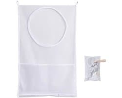 Wasmand met deksel - Wasmand 3 vakken - Wassorteerder - Waszakken - Waterdicht - Ruime capaciteit 77x50cm - Waszak