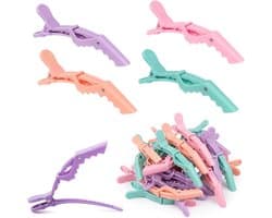 Haarspelden Krokodillenklemmen - Kappersklemmen Stylingklemmen - Haar Stylen Knippen - Antislip Bevestiging - 24 stuks - 4 Kleuren