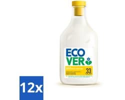 12 x Ecover - Wasverzachter - Gardenia - 1 liter - 33 wasbeurten - Wasverzachter - Biologisch Afbreekbaar - Plantaardige Ingrediënten - Wasverzachter Gardenia - Wasverzachter Vanille
