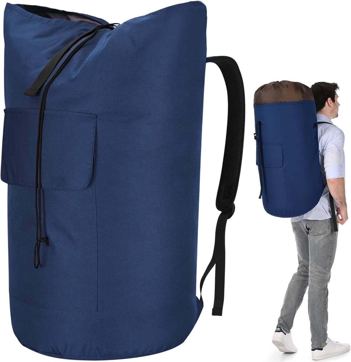 Grote Waterdichte Waszak voor Vuile Kleding - 115 Liter, Vouwbare Opbergzak met 2 Gevoerde Schouderbanden, Ideaal voor Reizen en Thuisgebruik — afbeelding 1