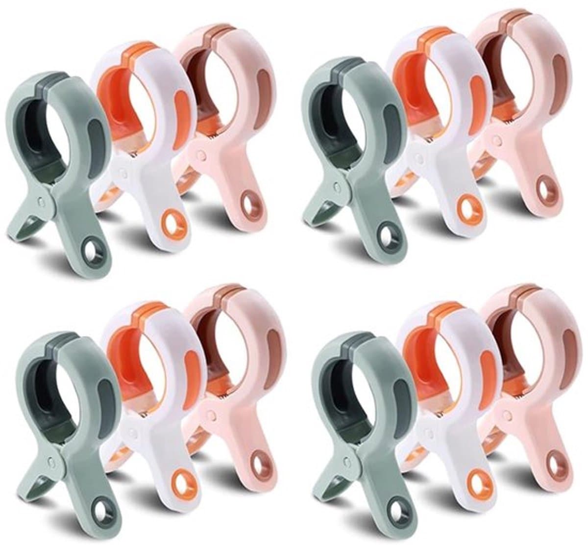 Handdoekklemmen Grote Grip - 12 Stuks - Antislip Klemmen - Winddichte Clips - Lichtgewicht - Robuuste Constructie - Wasklemmen — afbeelding 1