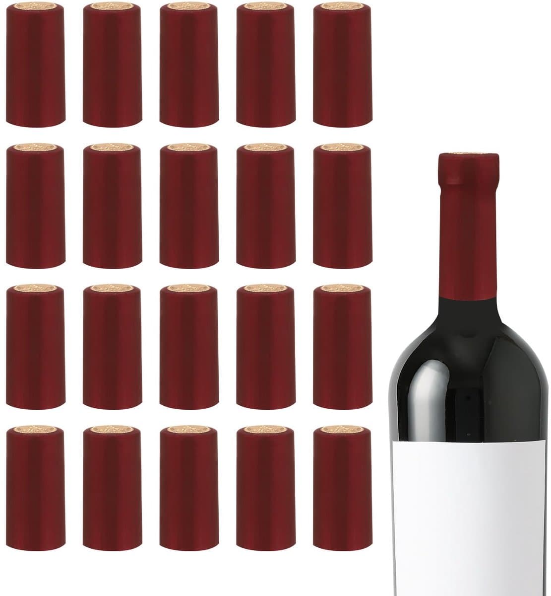 150 stuks PVC thermische thermische capsules, wijnflessen, verzegeling, wijn, thermokurken, voor wijnflessen, glas, wijn, kelder, huis, 30 x 60 mm, rode wijn — afbeelding 1