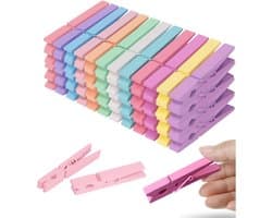 Houten Wasknijpers - Kledingclips Knutselspelden - Kleding Drogen - Splintervrij Hout - 7.4 cm - 10 Kleuren