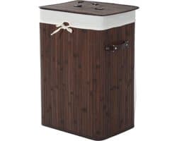 Bamboe wasmand 72 L - Luxe wasmand - Wassorteerder - Donkerbruin - L40 x B30 x H60 cm