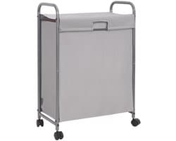 Unyqoos® Ruime wasmand met wielen en deksel voor smalle opbergruimtes