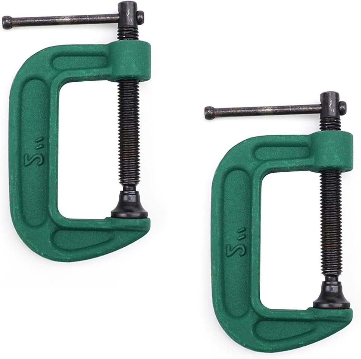 Cosensi - Mini-broeikas timmerman zware metalen C-klemmen - 2 stuks - verstelbaar - groen - klembereik 0-50 mm - slaapkas voor hout — afbeelding 1