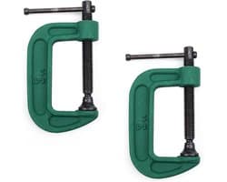 Cosensi - Mini-broeikas timmerman zware metalen C-klemmen - 2 stuks - verstelbaar - groen - klembereik 0-50 mm - slaapkas voor hout