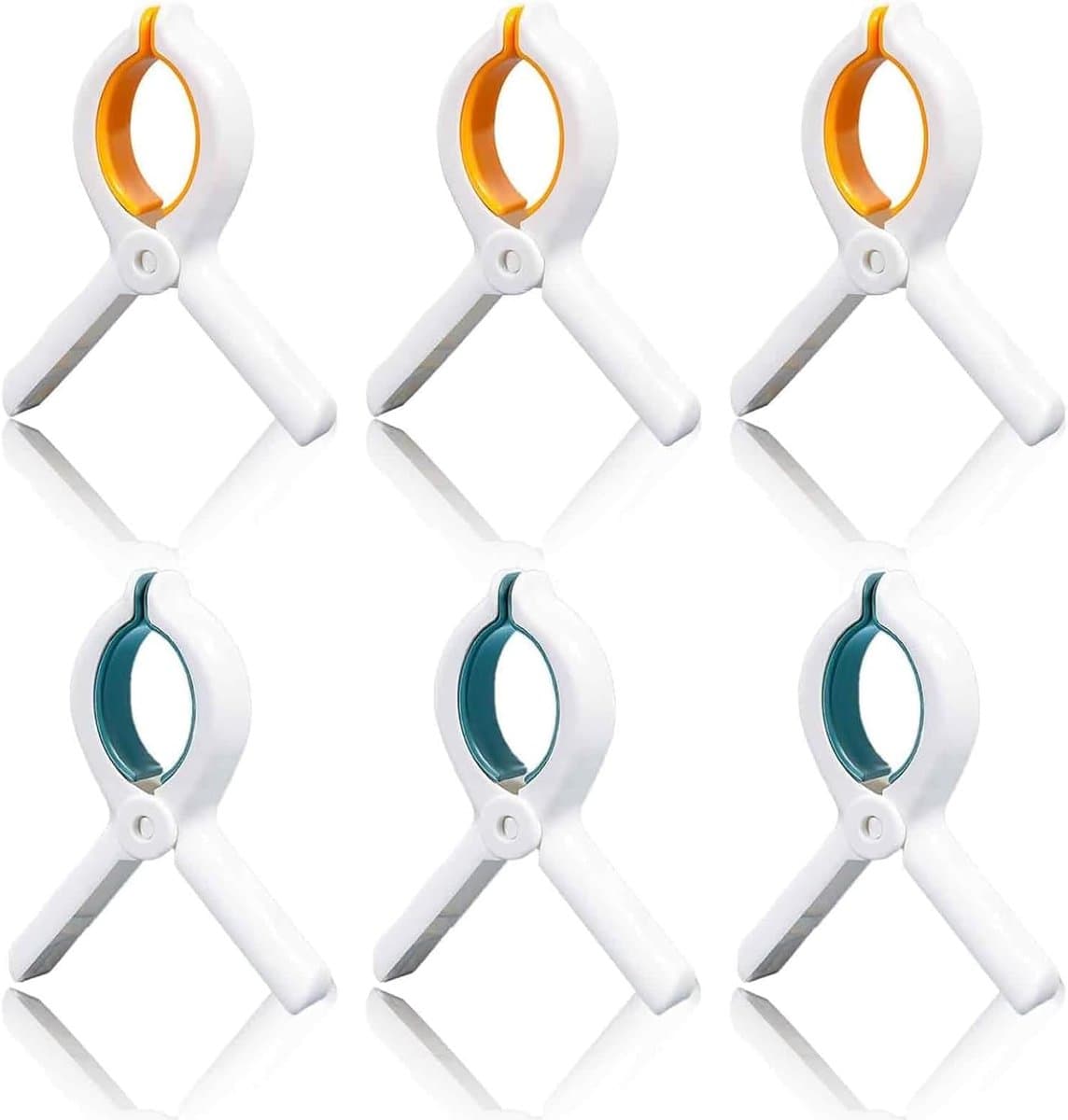 6 stuks antislip strandhanddoekclips - sterke handdoekpegs voor ligstoelen - strandstoelclips met koord voor zwembad en waslijn — afbeelding 1