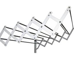 Uitschuifbare Waslijn voor Muurmontage - 10 Aluminium Stangen - Ruimtebesparend