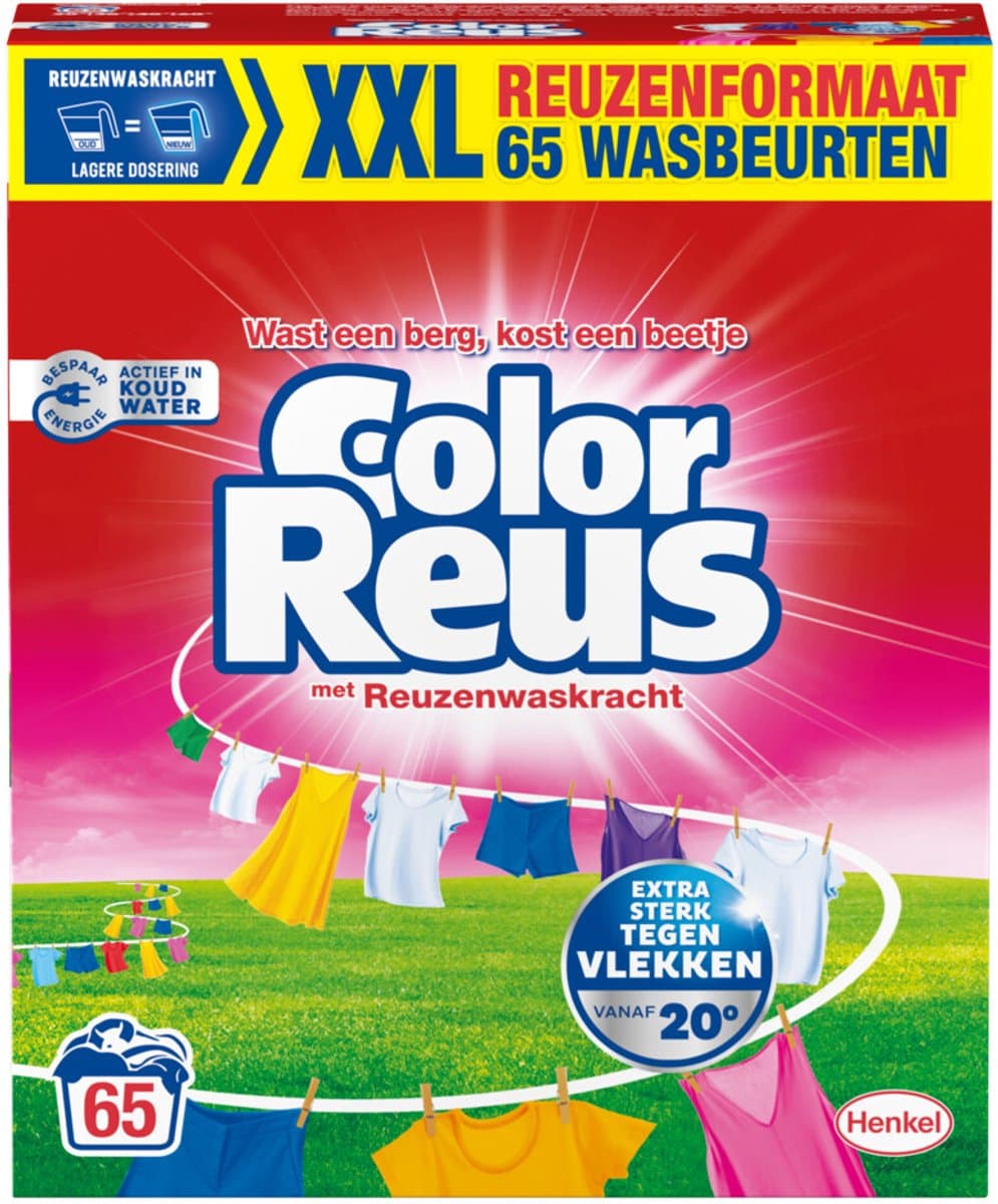 Witte Reus Waspoeder Color 65 Wasbeurten - 4 x 3,25 kg - Voordeelverpakking — afbeelding 1