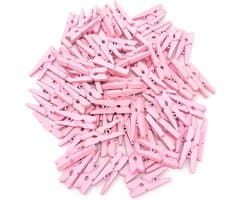New Age Devi - Roze Mini Knijpers - 20 STUKS - Perfect voor Geboortes, Kerstkaarten en meer - 2.5 CM - Houten Foto Knijpers - Fotohouder - Knijper om op te hangen - Fotoknijpers