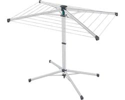 Droogmolen met Voet voor Camping & Thuis - Wasrek Staand - Droogrek Inklapbaar - Wit met Zwart