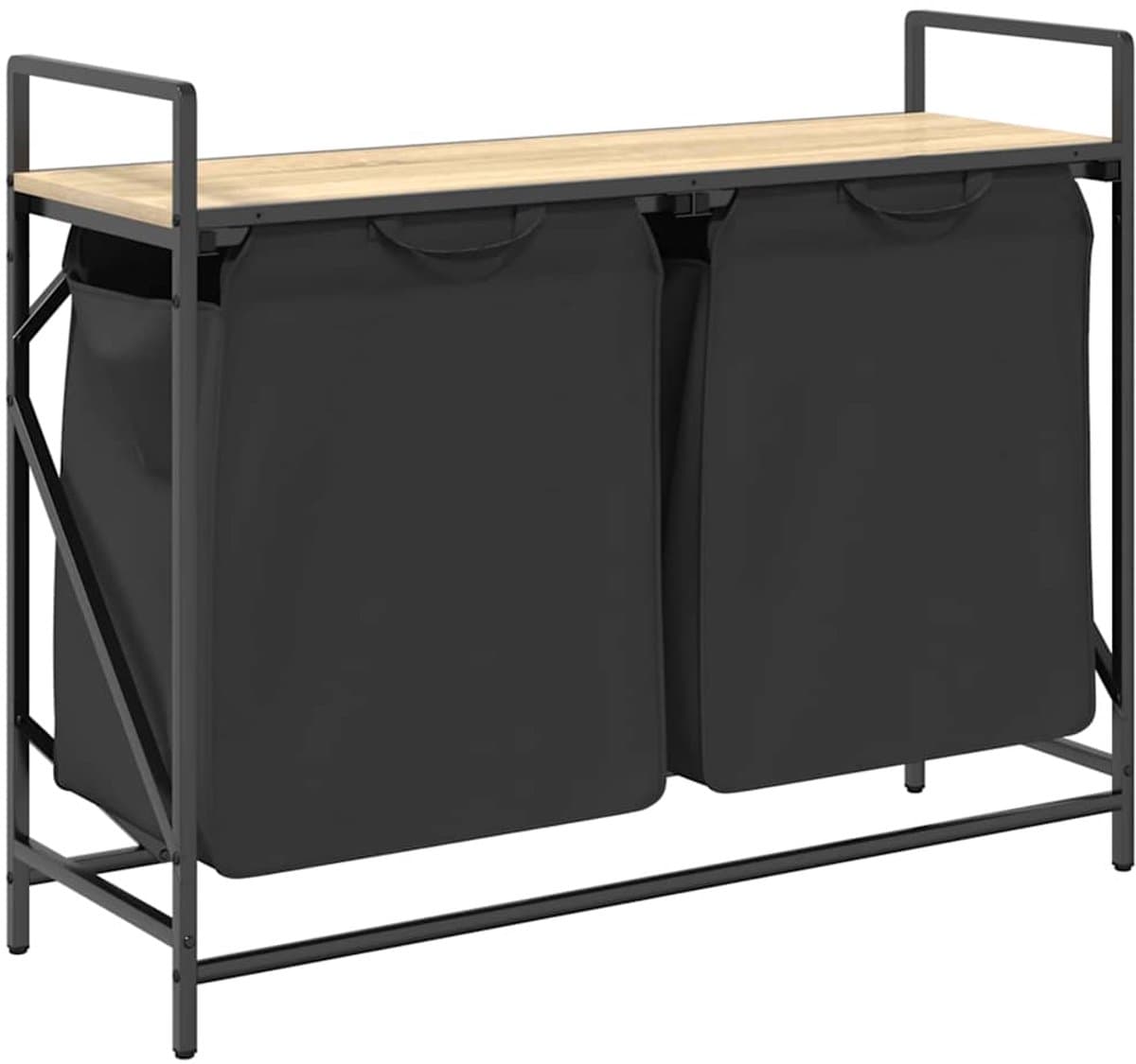 vidaXL - Wasmand - 2 - vakken - met - plank - sonoma - eikenkleurig — afbeelding 1
