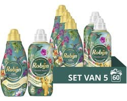 Robijn Perfect Match Vloeibaar Wasmiddel en Wasverzachter Pakket - Color Paradise Secret - voor een intense geurbeleving van kleding - set van 5 (60 wasbeurten)