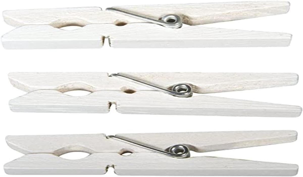 Witte Houten Wasknijpers - Set van 18 - 7,2 cm - Creatieve Decoraties voor Bruiloften en Cadeaus — afbeelding 1