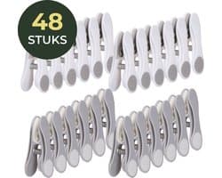 Gandria Wasknijpers 48 Stuks - Kunststof Wasknijpers - Set van 48 Plastic Knijpers - Wasrek Knijpers 10 Kg - Grijs/Wit en Wit/Grijs — afbeelding 1