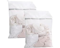 Wassen Netten - Wäschebeutel voor Waschmachine - 2 Stuks 40x50cm - Duurzaam Polyester met Rits - Voor Fijne Kleding en Schoenen - Wit