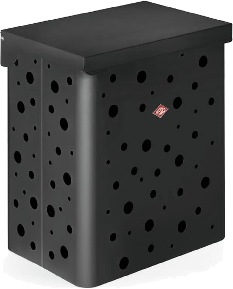 WESCO Wasmand Duo 1 met Inzet | 64 Liter | Duo Wasbox (2x32 Liter) | Metaal - Mat grafiet | Waskorf — afbeelding 1