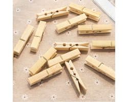 20 Stuks Bamboe Wasknijpers met Veer, Winddichte Kledingknijpers voor Droogrekken, Balkon en Creatieve Projecten