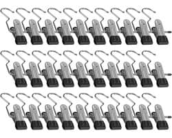Wasknijpers - Kledinghangers - Ruimte Besparen - 360° Draaibare Clips - 30 Stuks - Zwart
