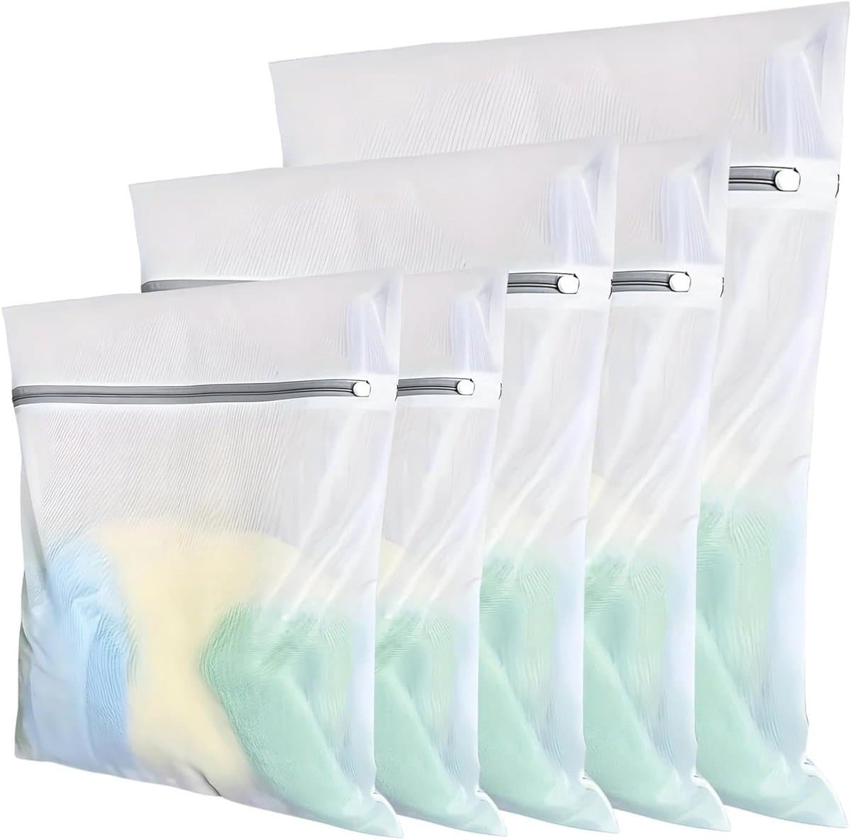 Set van 5 Wasnetten, Herbruikbare Waszak voor Reizen, Ideaal voor Blouses, Bh's, Ondergoed en Sokken, Transparante Organiser voor Kleding en Accessoires — afbeelding 1