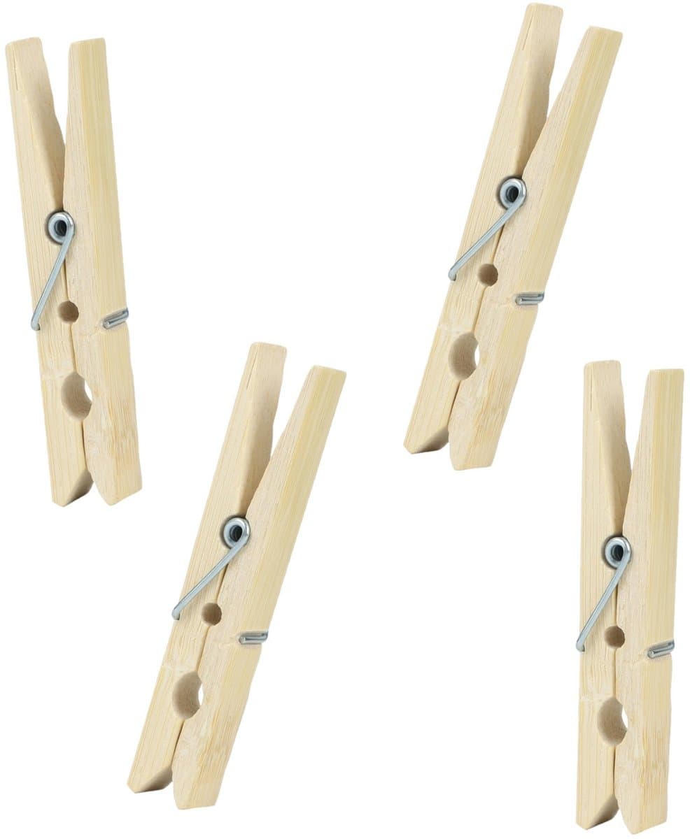 Urban Living Basic Size wasknijpers - 72x - bamboe - 7 cm — afbeelding 1