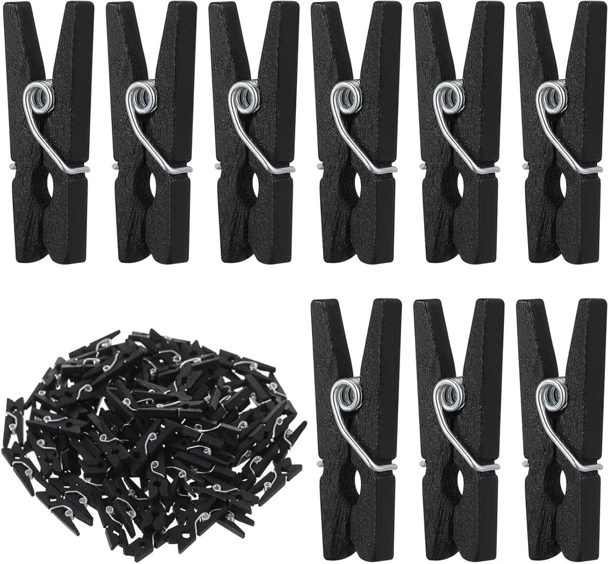 Mini houten knijpers - 100 stuks natuurlijke wasknijpers voor foto clips en DIY decoratie — afbeelding 1