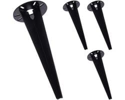 Grondanker voor tuinlamp - set van 4 - 30 cm - zwart