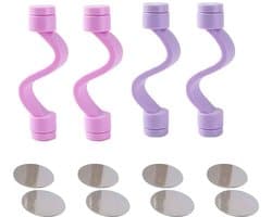 Dailygoods - Dailygoody - Magnetische wasmachinedeurstoppers - Voorkom deurbotsingen - Roze en paars - Ideaal voor wasmachines - Set van 4 - Geschikt voor de meest