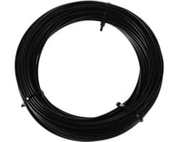 Intrekbare Waslijn - Roestvrij Staal Kabel - Buiten Droge Kleding - Roestbestendig PVC Coating - 25 Meter - Zwart