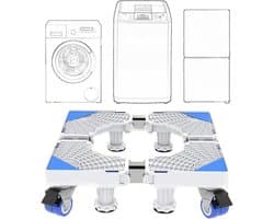 Wasmachine Verhoger - Wasmachine Opbouwmeubel - Wasmachine Sokkel - Anti Slip & Verstelbaar - Ook voor Droger, Koelkast en Vriezer - 300 Kg Draagkracht - 4 Poten en 4 Wielen - Hoogte 10 cm - van Imperatoris