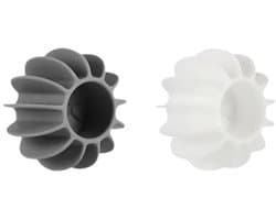 Set van 4 herbruikbare siliconen wasballen — Anti-klit, drijvende reinigingssponzen voor wasmachines, hulpmiddelen voor het verwijderen van huisdierharen — 6 x 4 cm (2 grijs + 2 wit) — afbeelding 1