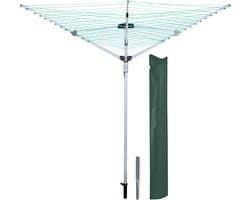 Draadloze Waslijn - Buiten Droogrek - Kleding Drogen - 40 Meter Droogruimte - 190cm Hoog - Grijs